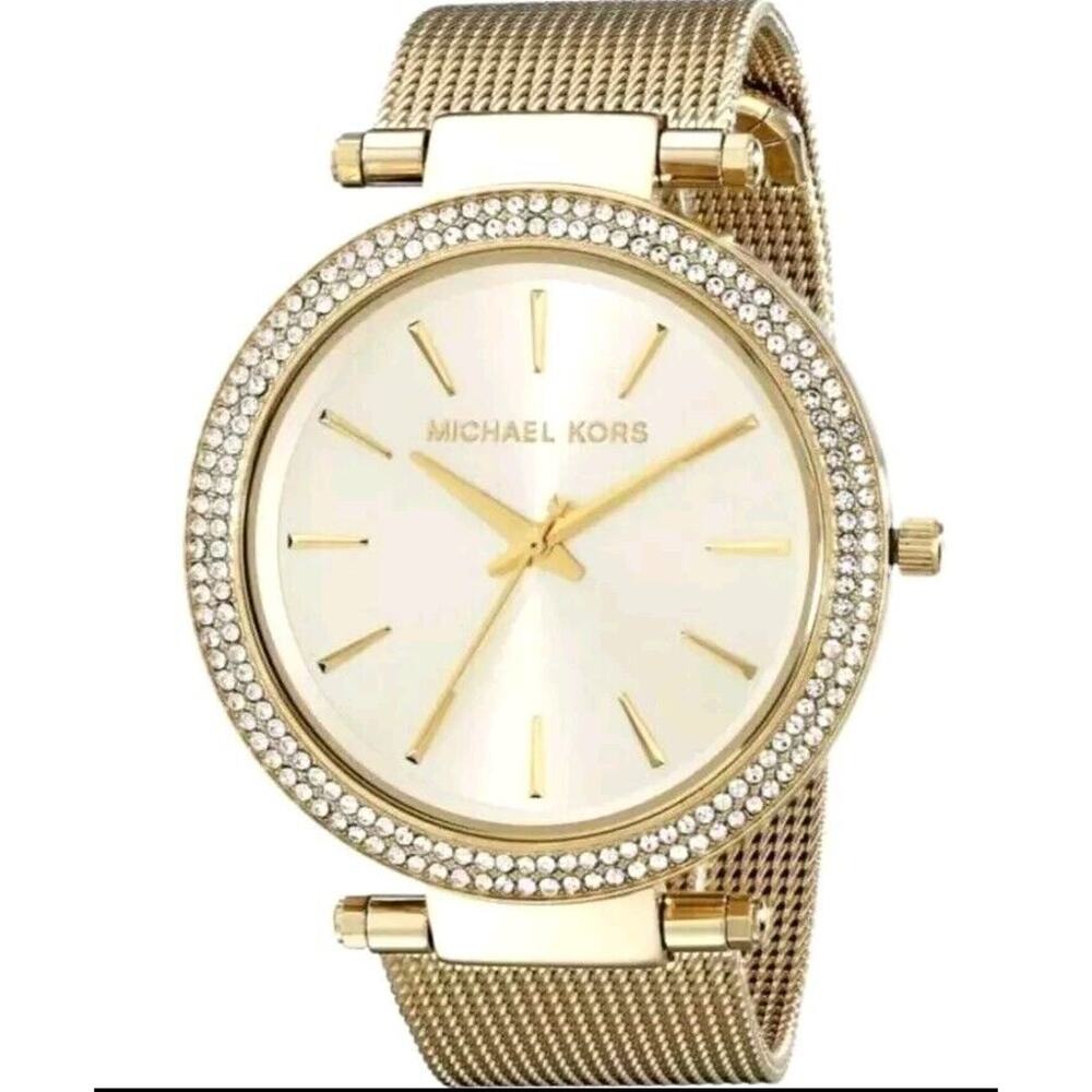 MICHAEL KORS Darci MK3368 Gold Women's 39mm Mesh Watch NEW MK Watch
